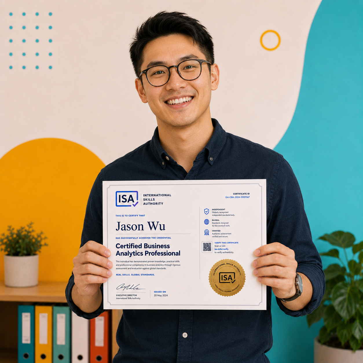Professional with business analytics certificate