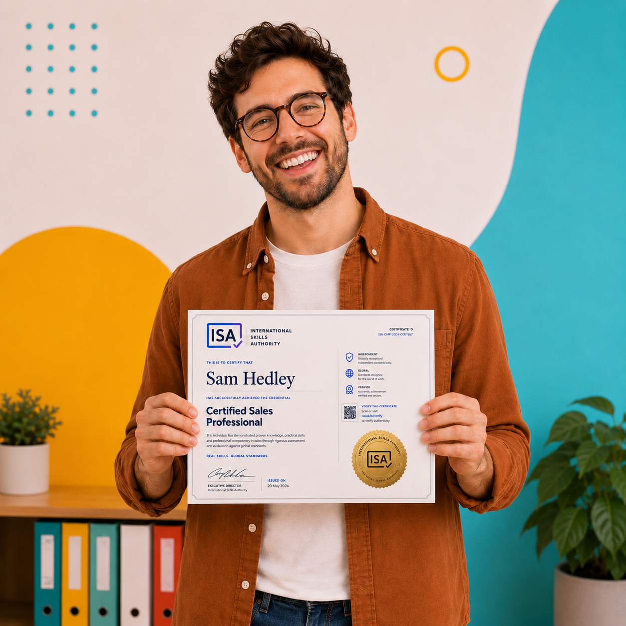 Professional with sales certificate