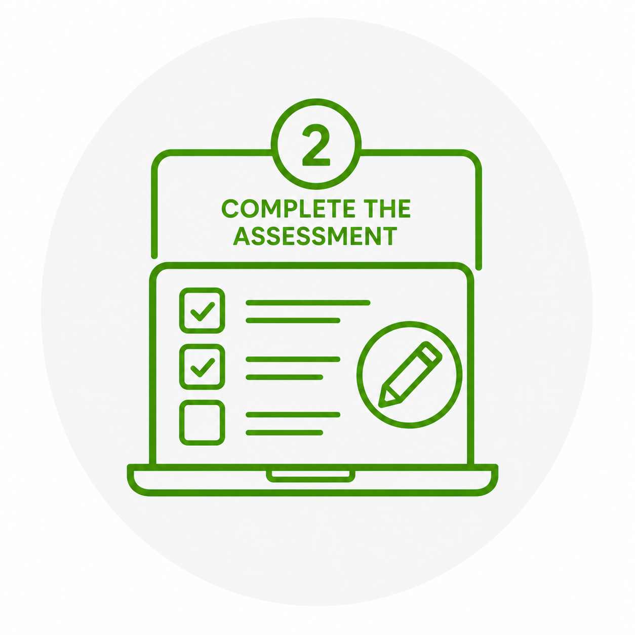 Complete the assessment icon